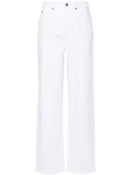 Proste jeansy Tommy Hilfiger z wysoką talią białe