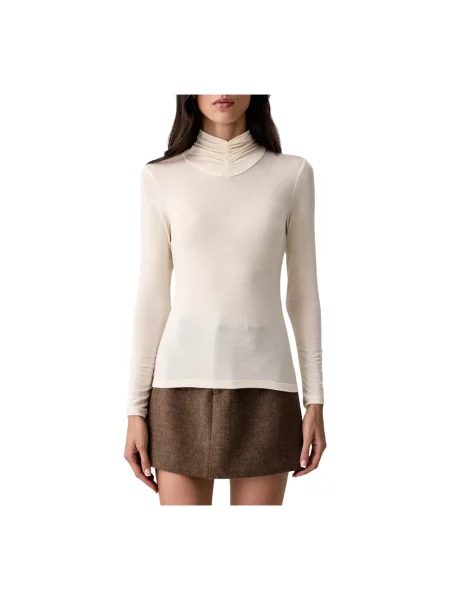 Top Twinset z kaszmiru do golfa beżowy