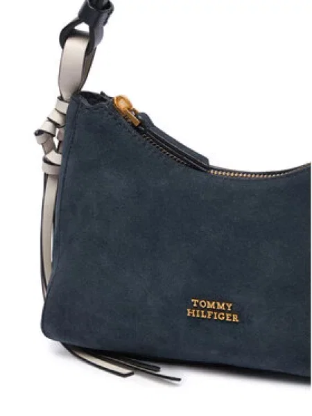 TOMMY HILFIGER Kabelka na rameno tmavomodrá hnedá