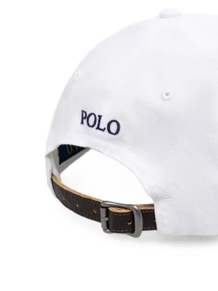 Велурена шапка с козирки Polo Ralph Lauren с автограф черно