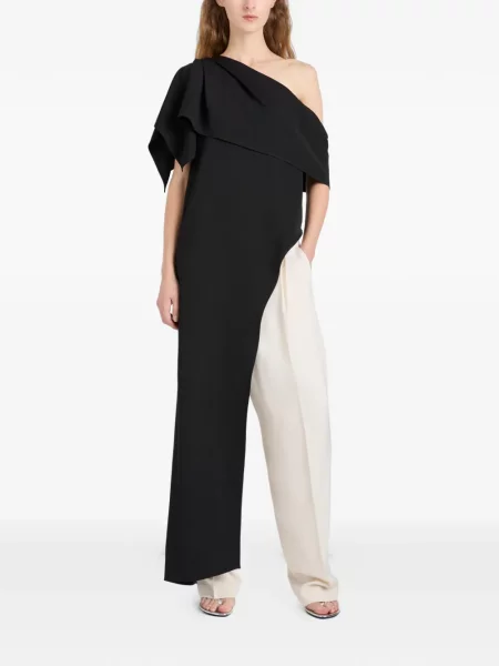 Top Proenza Schouler cu volane negru