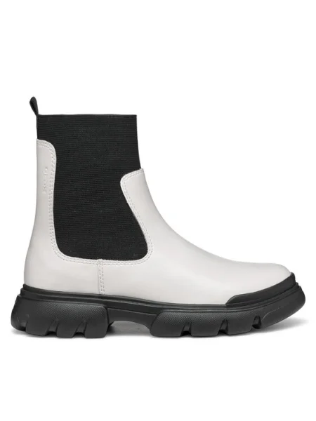 Geox Cizme J Junette Girl M Écru negru