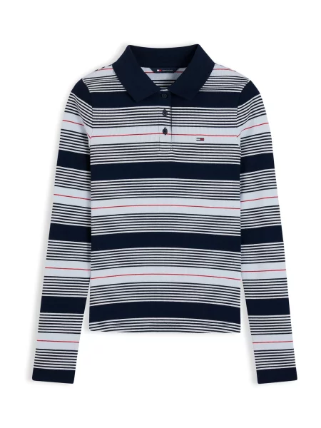 Tommy Jeans Tricou bleumarin / deschis / roși aprins albastru