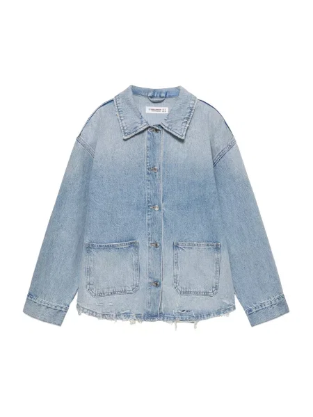 Pull&Bear Geacă de primăvară-toamnă denim albastru