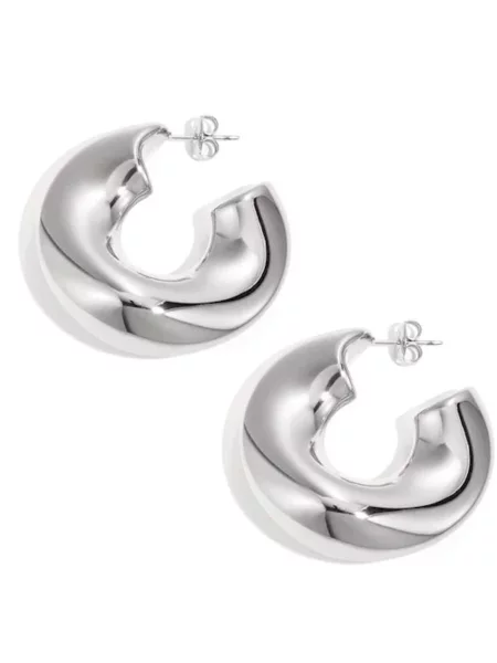 Cala Rose Cercei CHUNKY HOOP argintiu roz