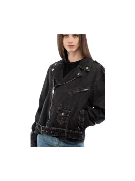 Kurtka jeansowa Moschino czarna