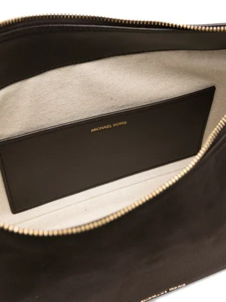 Кожена кожена чанта Michael Kors кафяво