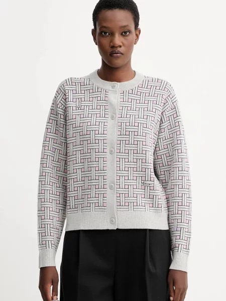 Kenzo cardigan din amestec de lână light gri
