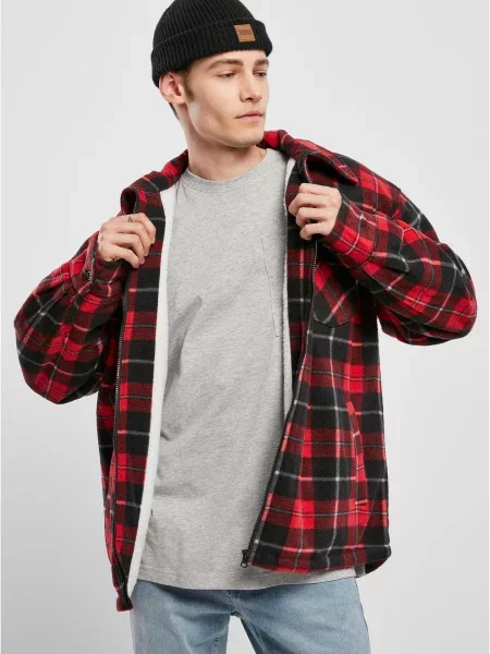 Geacă Urban Classics în carouri negru