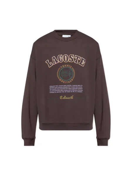 Bluza Lacoste Heritage Embroidery S brązowy