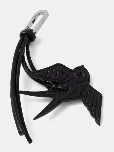 Usnjen obesek za ključe AllSaints SWALLOW črna