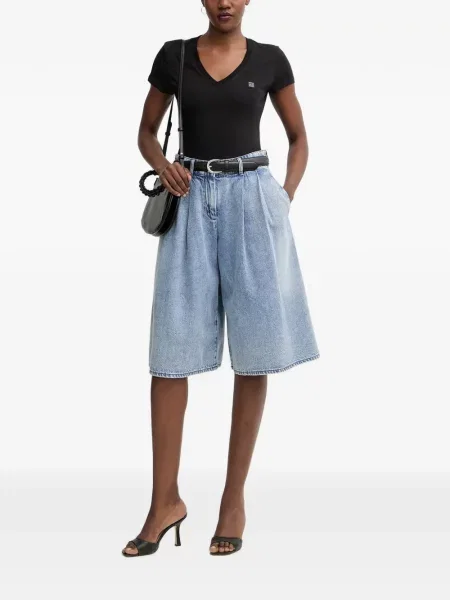 Tricou Armani Exchange cu decolteu în V negru