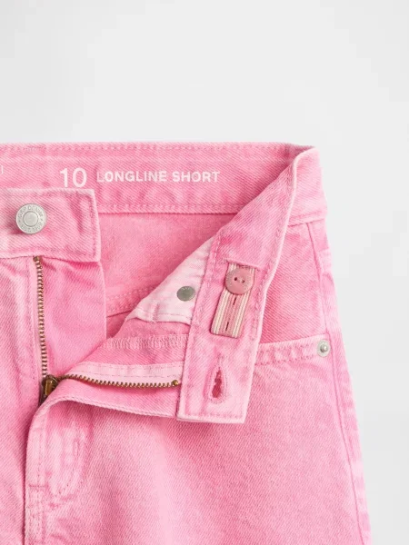 Pantaloni scurți din denim copii Gap roz