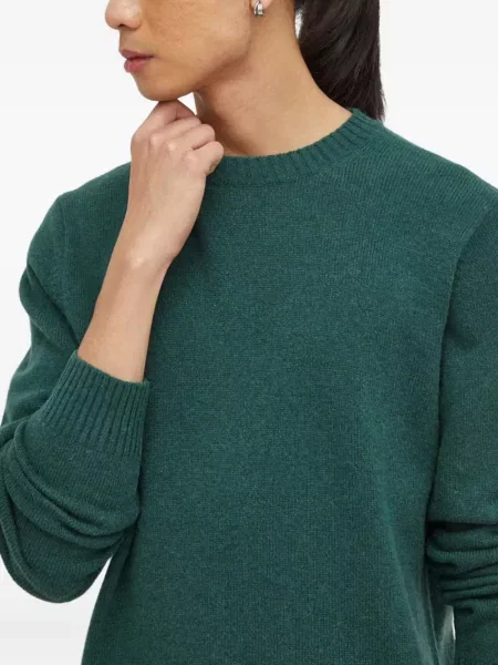 Pulover Samsøe Samsøe cu decolteu rotund verde