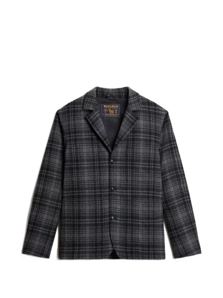 Sacou Woolrich în carouri de flanelă gri