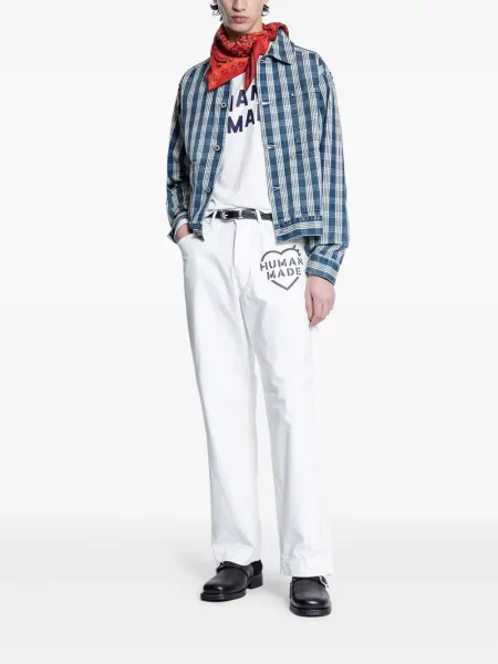 Pantaloni Human Made cu imagine alb