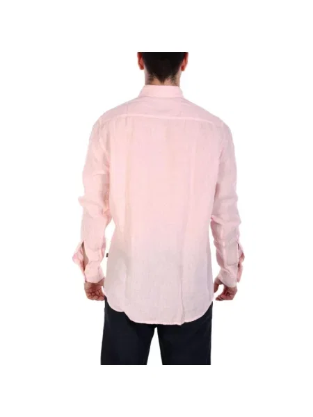 Lniana koszula Boss Orange casual różowa