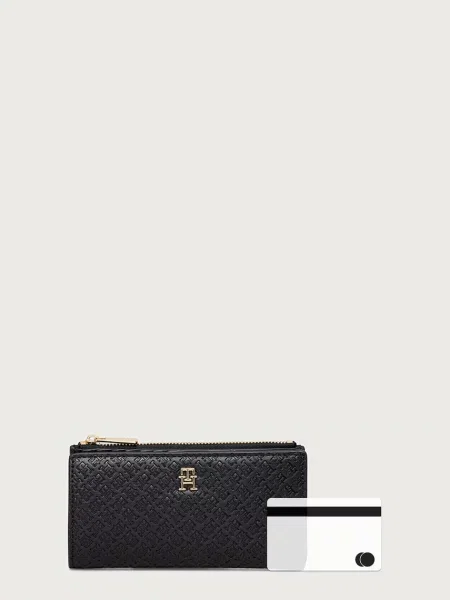 Tommy Hilfiger портфейл дамски от имитация на кожа черно