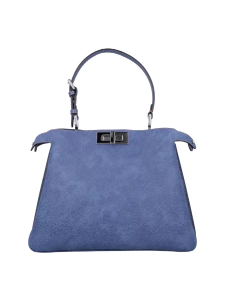 Torebka Fendi Peekaboo zamszowa elegancka bez fiszbin niebieska