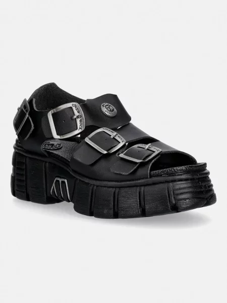 New Rock sandale VEGAN NEGRO GRUESO TOWER CASCO NEGRO LAT negru