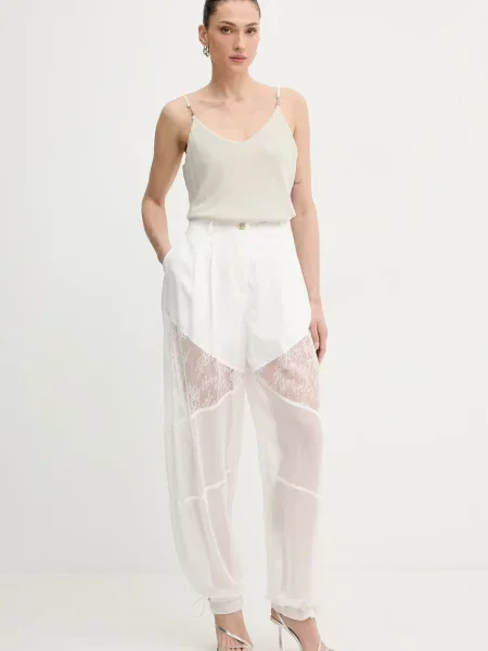 Pinko pantaloni de damă alb