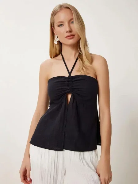 Happiness İstanbul Bluza Blusen' crna