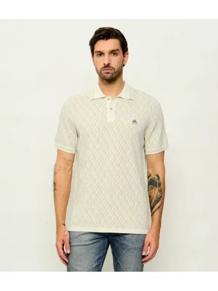 Tricou polo Moose Knuckles bej