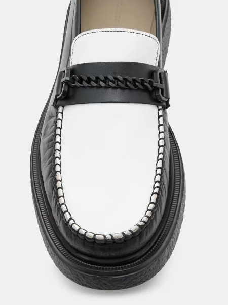 AllSaints mocasini de piele Gibbs Chain Loafer barbati negru