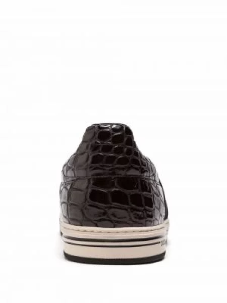 Kožené slip on bačkory Dolce & Gabbana černé