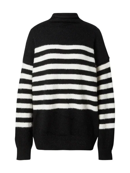 Warehouse Pulover negru / alb