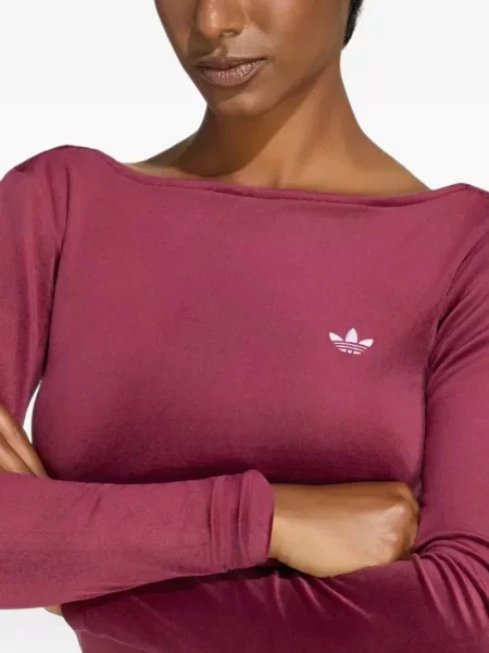 Tricou cu mânecă lungă Adidas din velur roșu