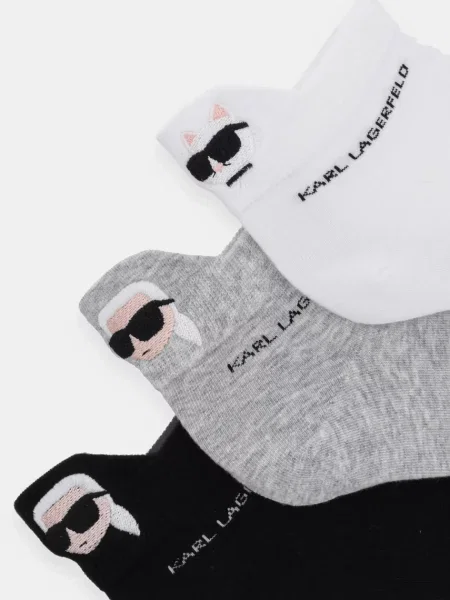 Karl Lagerfeld Ponožky / čierna / biela sivá