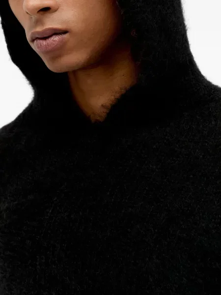 Суичър с качулка Aaron Esh от мохер черно