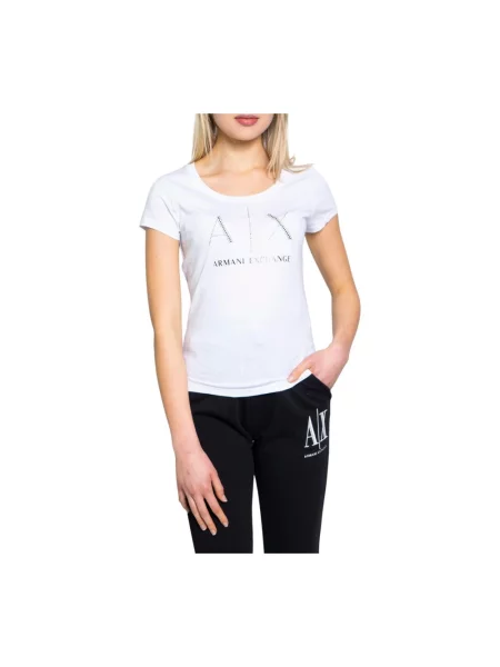 Koszulka Armani Exchange z logo biała