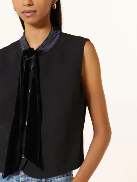 Claudie Pierlot Bluzka Bez Rękawów Z Wiązaniem Pod Szyją schwarz czarna