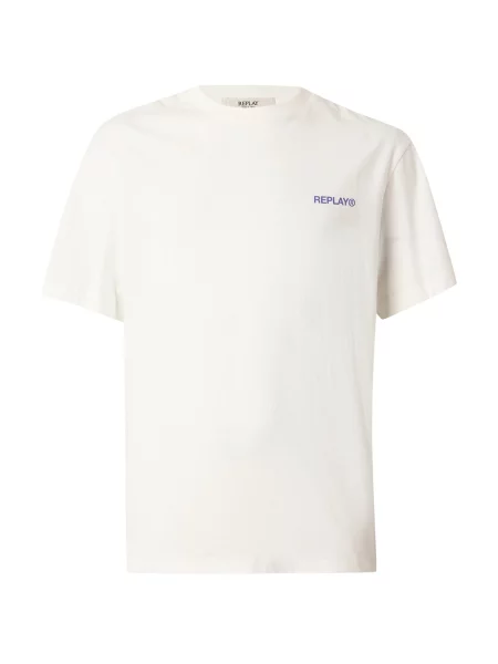 REPLAY Tricou lila / natural alb