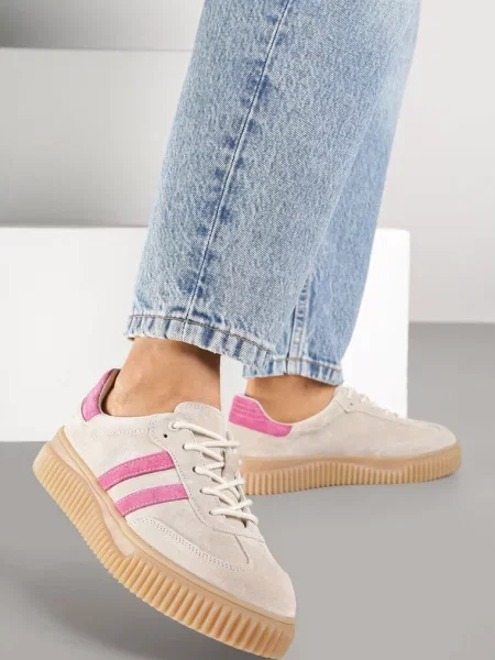 Sneakers Tenannia cu fucsia bej