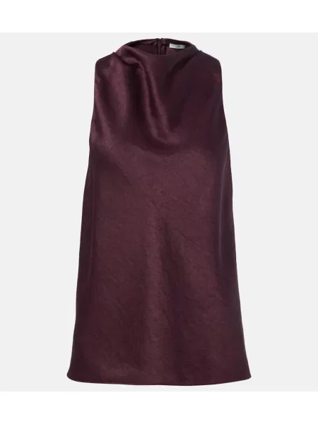 Top Vince din satin drapat bordo