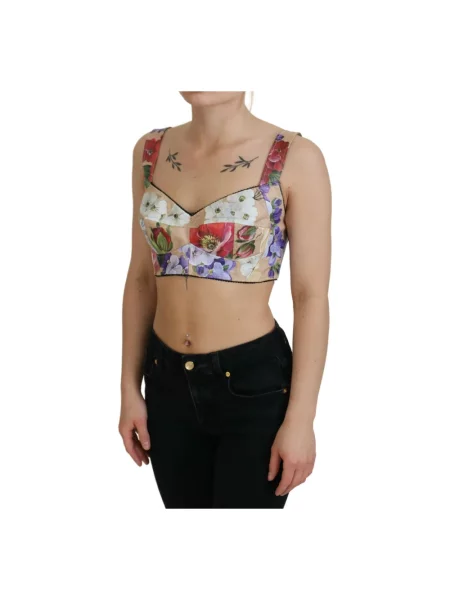 Top Dolce And Gabbana w kwiatki o skróconej długości