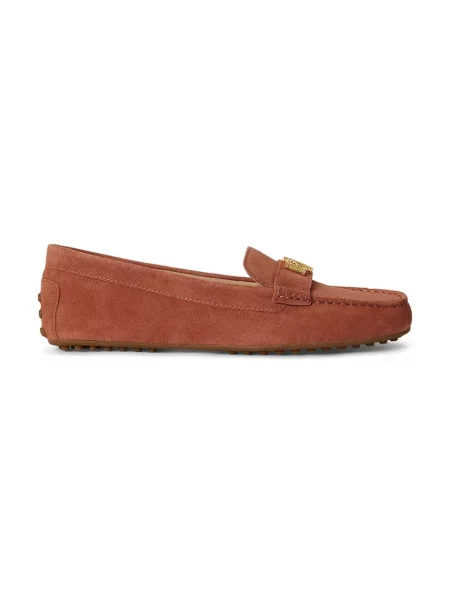 Lauren Ralph Lauren mocasini pentru femei din piele întoarsă Barnsbury portocaliu
