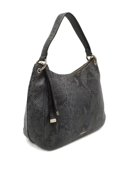 Кожена кожена чанта Furla черно