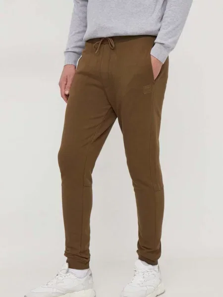 Спортен панталон Boss Orange Sestart с меланжов десен зелено