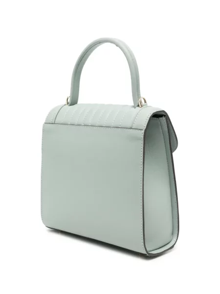 Matlasat geantă shopper Delage din piele verde