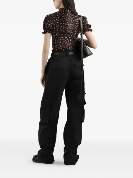 Bluză Dolce & Gabbana cu model floral negru