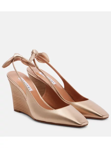 Usnjene salonarji Aquazzura z lokom bež