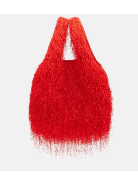 Top Dries Van Noten cu franjuri roșu
