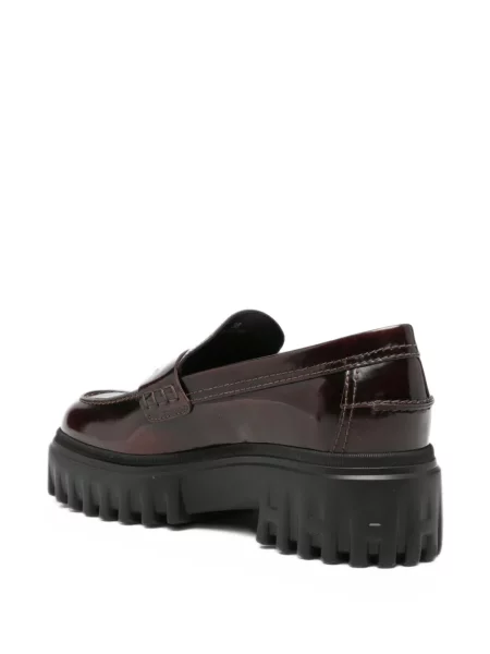Pantofi loafer Hogan din piele chunky roșu