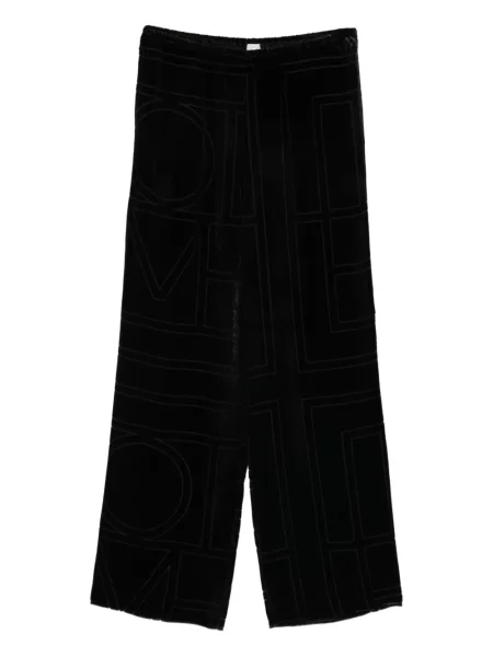 Pantaloni Toteme cu imprimeu geometric negru