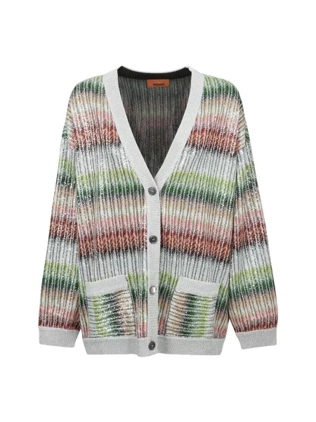 Missoni Swetry Kobieta Wielobarwność S Pasiasty sweterek z cekinami i zielony