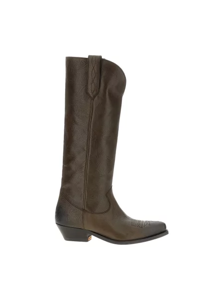 Botki Golden Goose skórzane brązowe